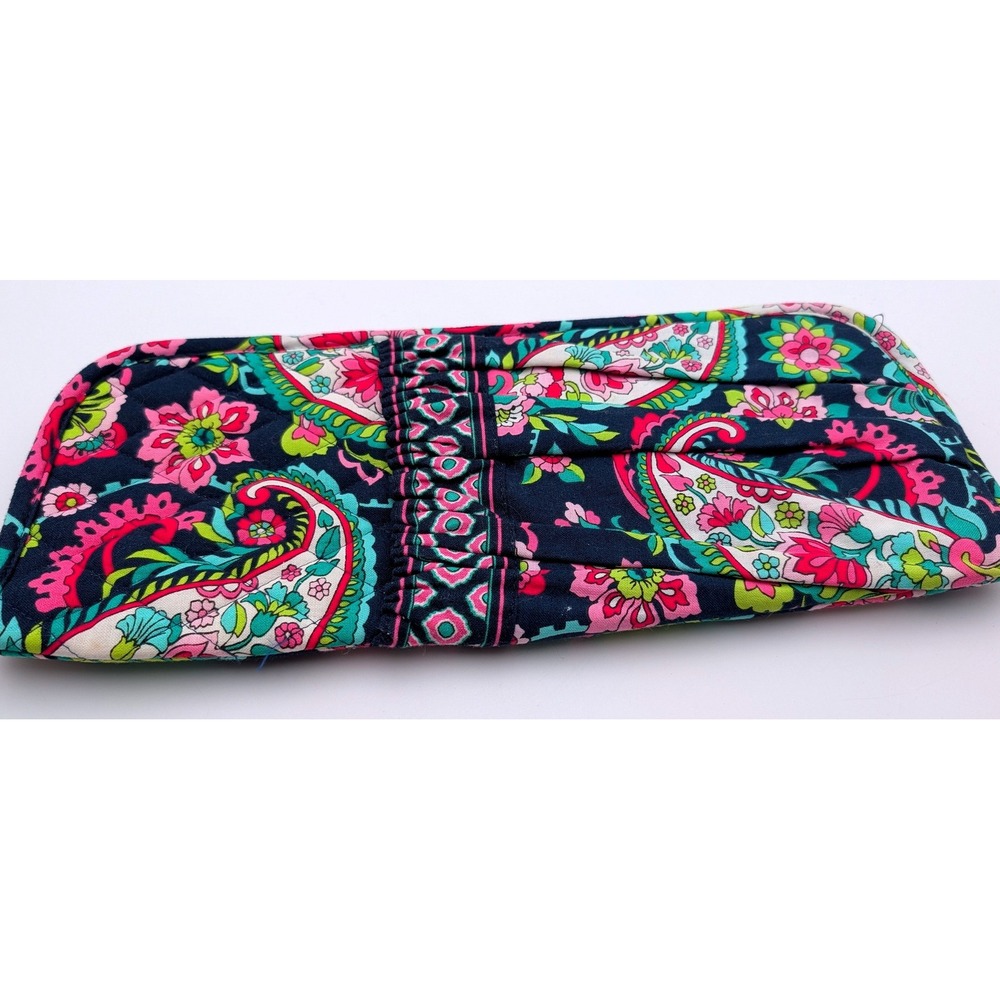 Vera Bradley Visor Cover Organizer Quilted Paisley Floral Navy Pink